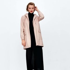 zara pink raincoat